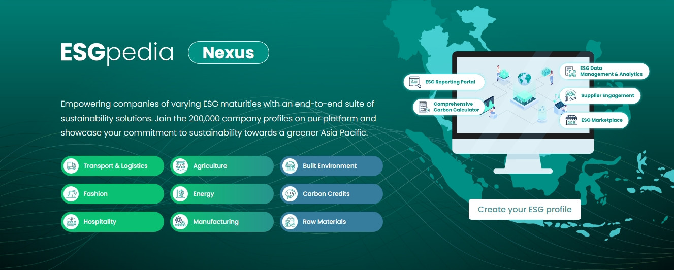 Screenshot of the ESGpedia webpage