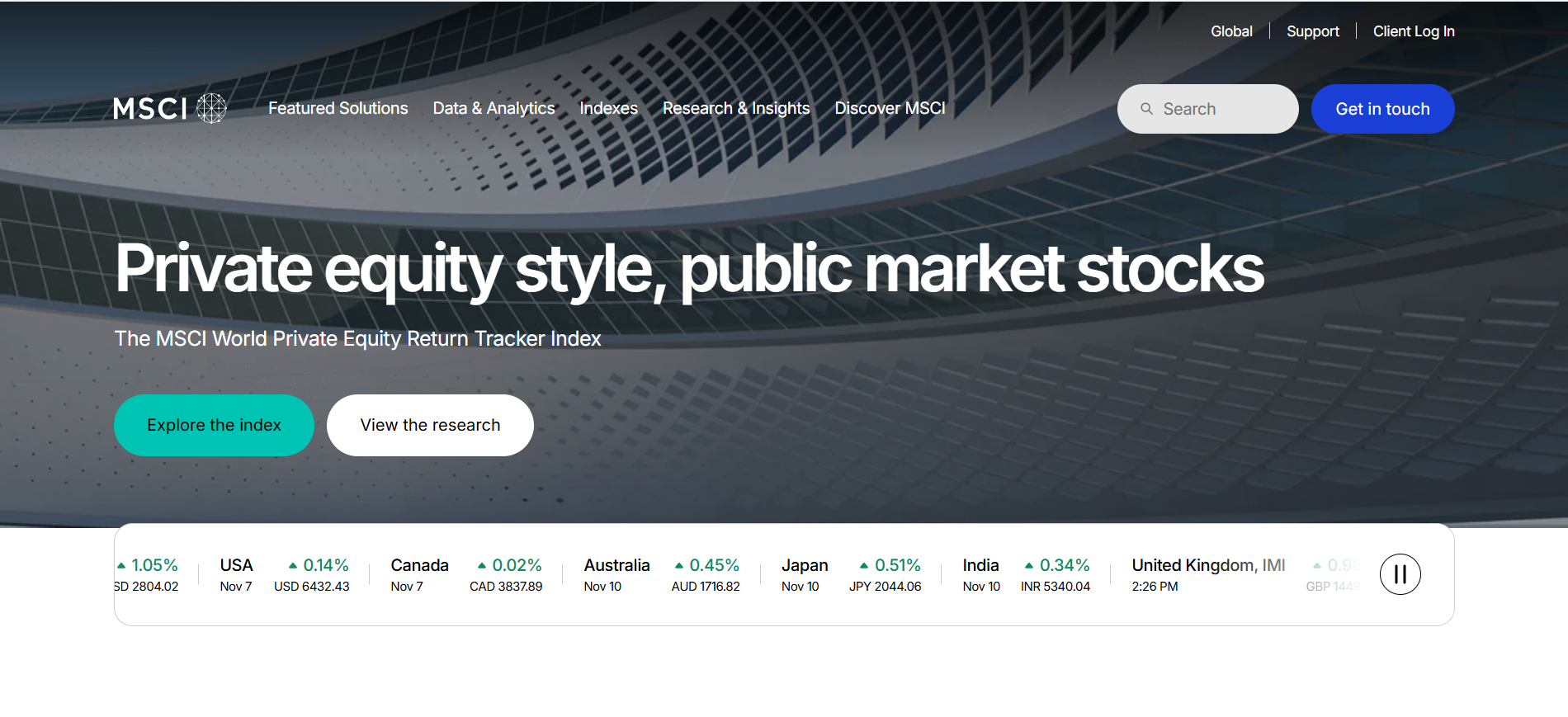 MSCI Climate Solutions Website